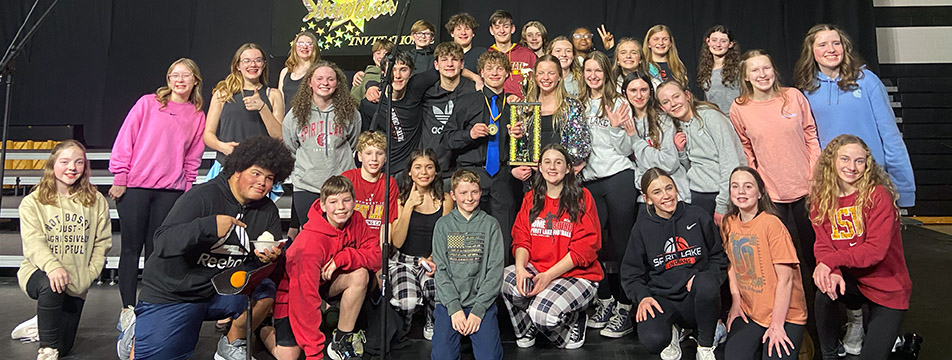 ''Spirit Rising'' from Spirit Lake Middle School in Iowa bring home their division's first place at the Emmetsburg Extravaganza